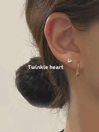 [Silver925] Twinkle heart earring/2color
