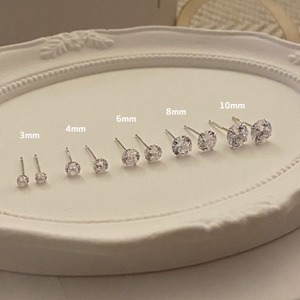 [Silver925] crystal cubic earring/ 5 size